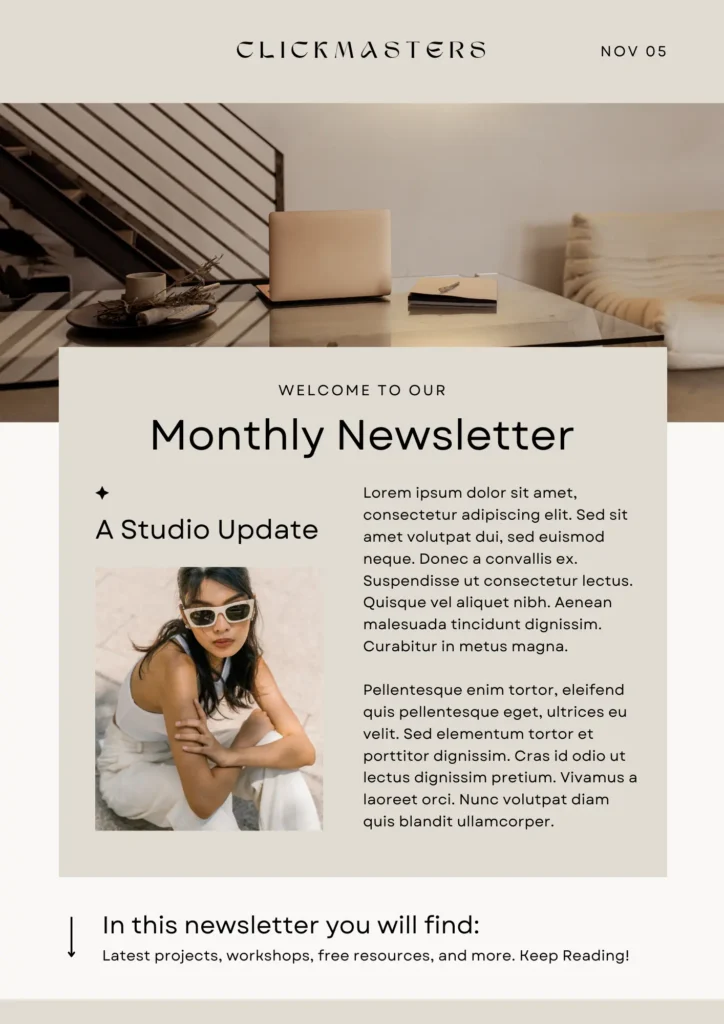 Email template monthly