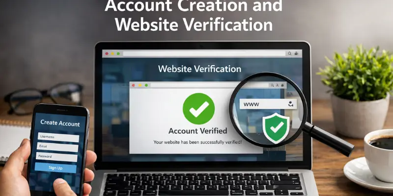 Account Creation and Website Verification Account Creation and Website Verification