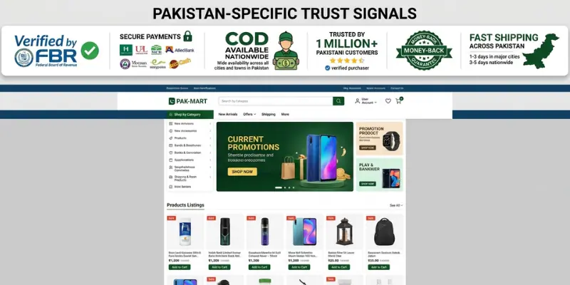 Add Pakistan Specific Trust Signals Above the Fold