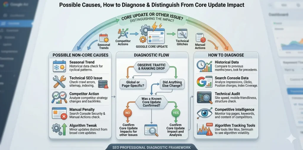 Possible Cause How to Diagnose Distinguish From Core Update Impact