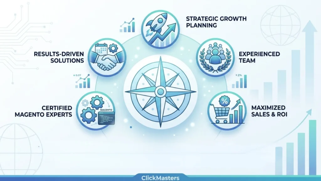 Why Choose ClickMasters for Magento Marketing eCommerce Growth Why Choose ClickMasters for Magento Marketing & eCommerce Growth