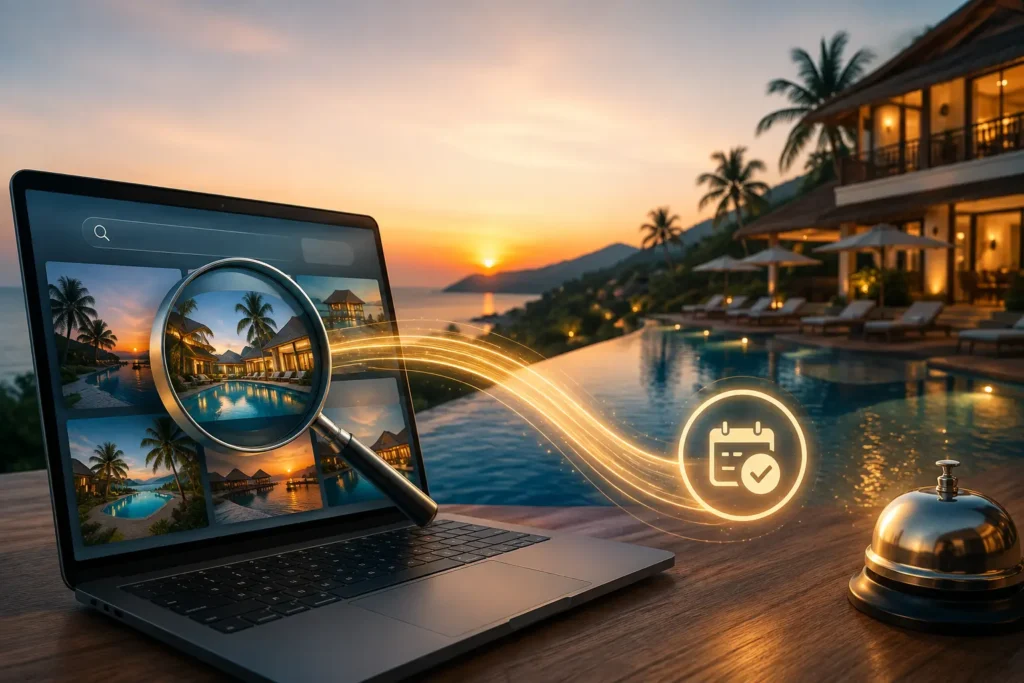 Resort searches into bookings